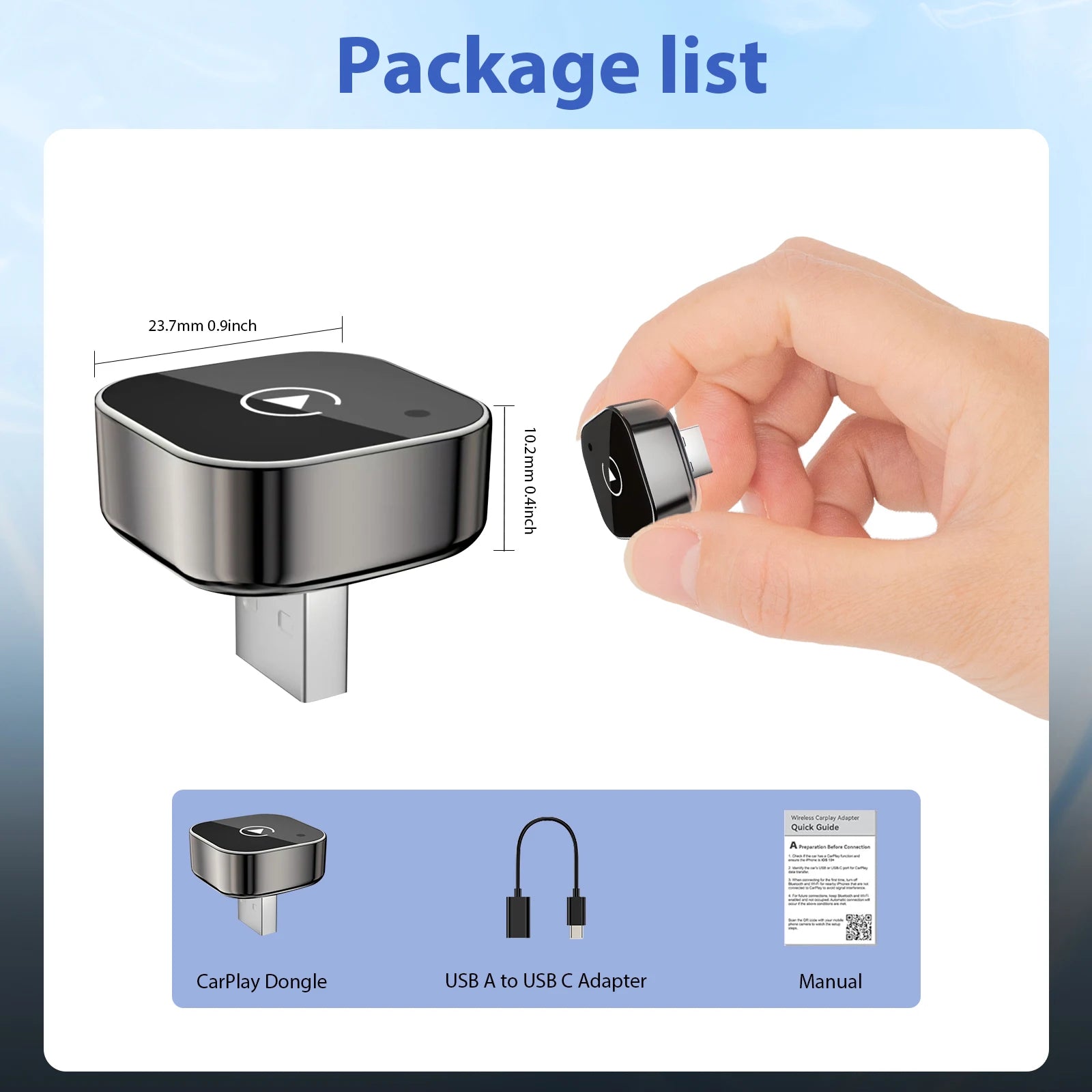 2026  2 in 1 Wireless Carplay Adapter&Android Auto Wireless Adapter, 5Ghz Wifi Type-C/Usb Plug Play Carplay Wireless