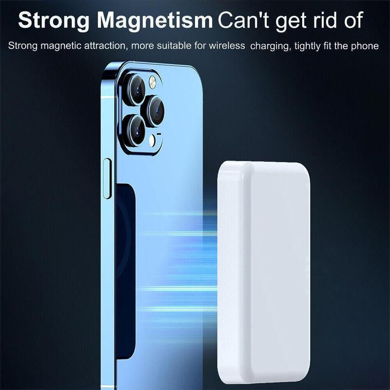 MagCharge™ 5000mAh Magnetic Wireless Power Bank – Fast Snap-On Charger for iPhone 12–17 Series