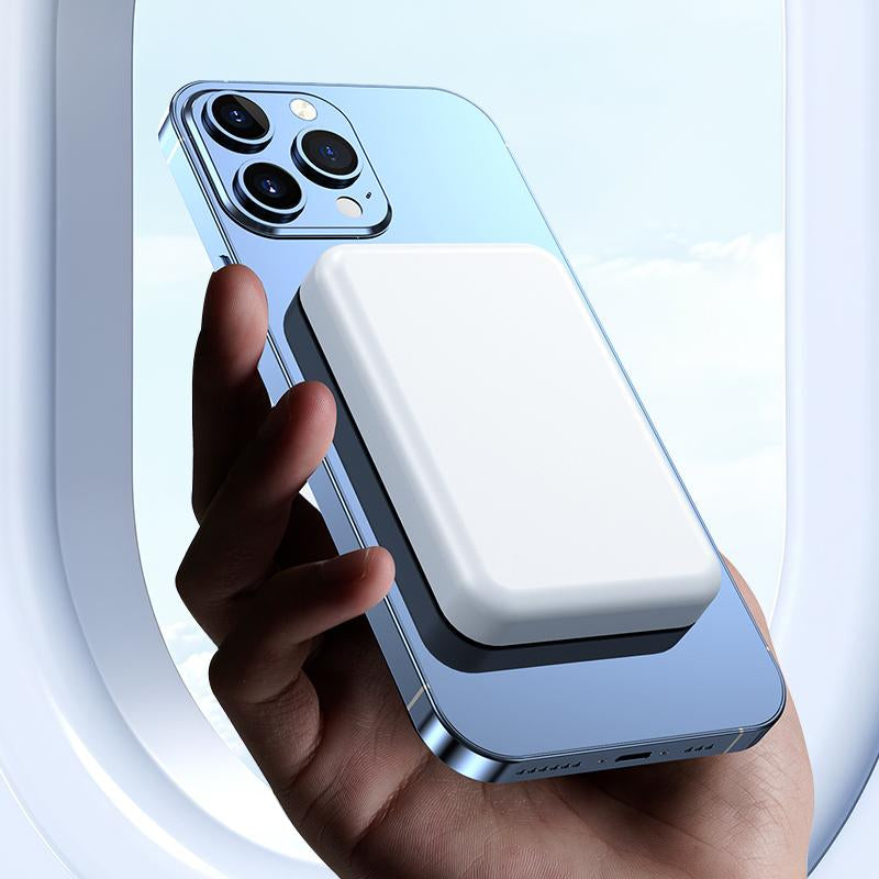 MagCharge™ 5000mAh Magnetic Wireless Power Bank – Fast Snap-On Charger for iPhone 12–17 Series