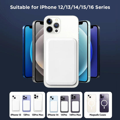 MagCharge™ 5000mAh Magnetic Wireless Power Bank – Fast Snap-On Charger for iPhone 12–17 Series