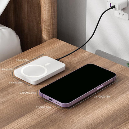 MagCharge™ 5000mAh Magnetic Wireless Power Bank – Fast Snap-On Charger for iPhone 12–17 Series