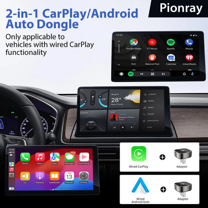 2026  2 in 1 Wireless Carplay Adapter&Android Auto Wireless Adapter, 5Ghz Wifi Type-C/Usb Plug Play Carplay Wireless