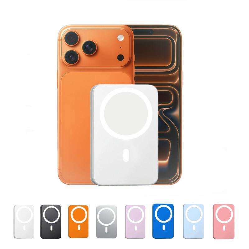 MagCharge™ 5000mAh Magnetic Wireless Power Bank – Fast Snap-On Charger for iPhone 12–17 Series