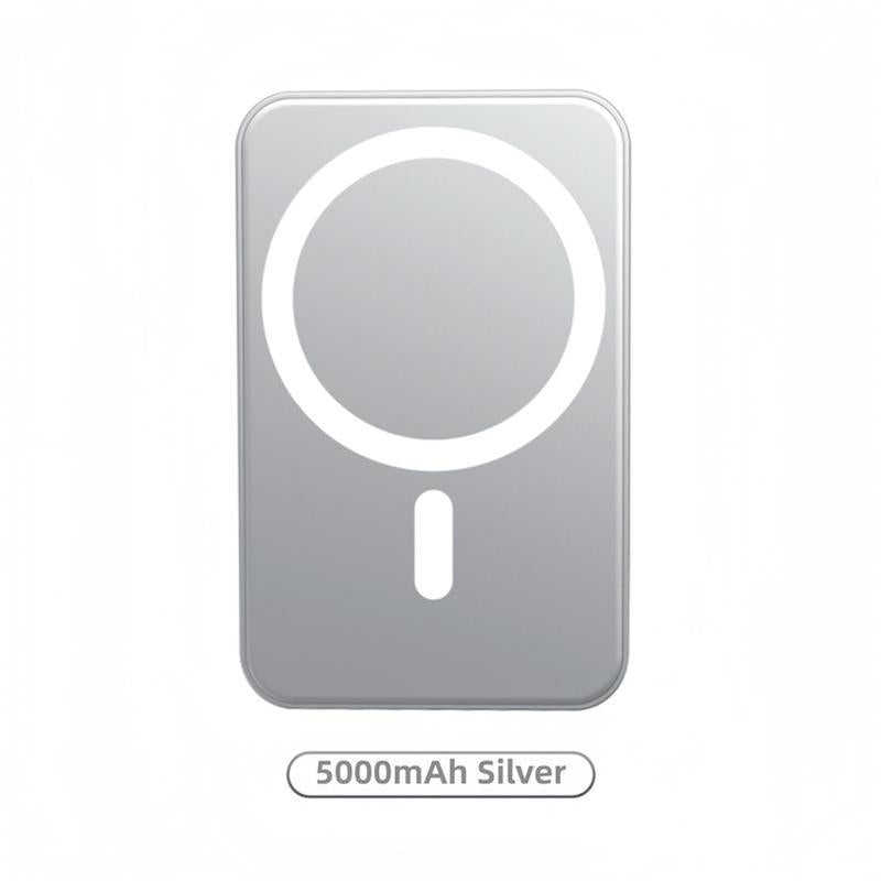 MagCharge™ 5000mAh Magnetic Wireless Power Bank – Fast Snap-On Charger for iPhone 12–17 Series